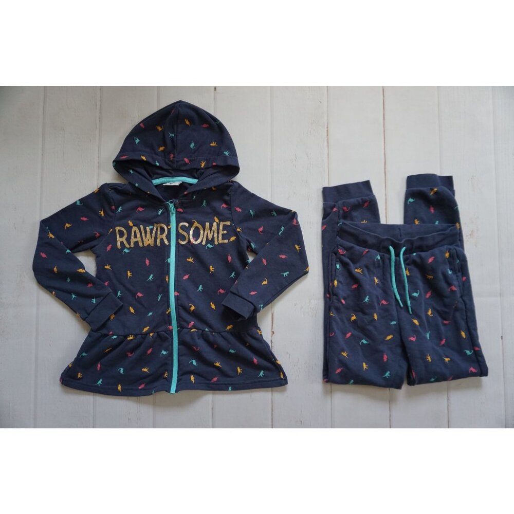 Lily & Dan Girls Navy Hoodie & Joggers Set – Size M - Picture 2 of 8